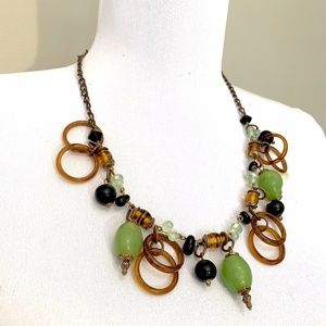 Funky Glass Earth Tones Necklace